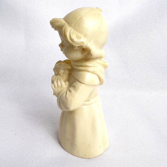 A. Santini Child Monk Figure Owl Vintage Signed Italian Religious Art Sculpture - Picture 3 of 9